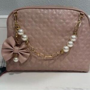 Vince Camuto Quilted Pink Bag with Gold Chain
